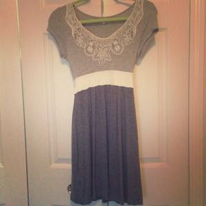 Gray jersey knit dress