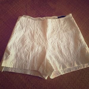 White subtle floral print Zara Shorts