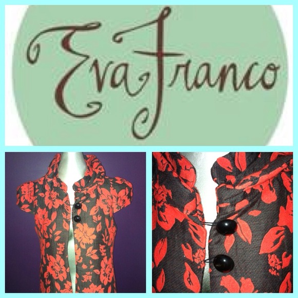 Boutique Eva Franco jacket shirt top size 4