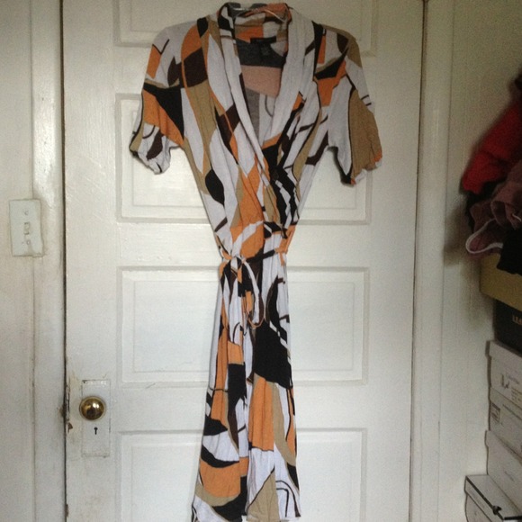 BCBG MaxAzria Cttn Print Wrap Dress sz S 💥AS IS💥