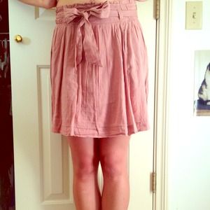Dusty pink skirt.