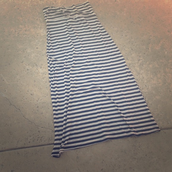 💕SOLD💕Floor length Tan & Black Striped Maxi