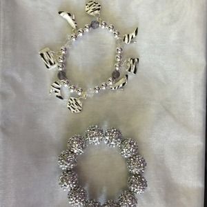 Zebra & studded bracelet