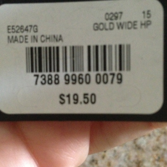 #123 Gold hanging colored stones earrings - Picture 3 of 3