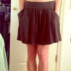 Brown pleated skirt.
