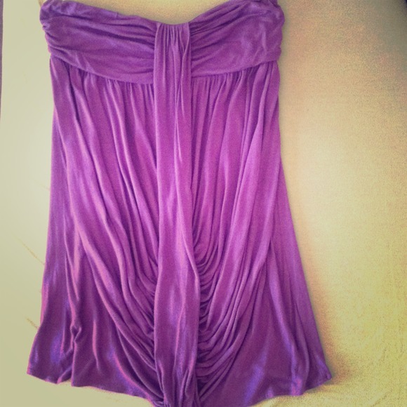 Purple strapless dress