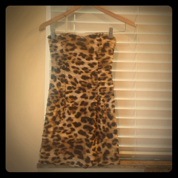 Strapless Cheetah Dress
