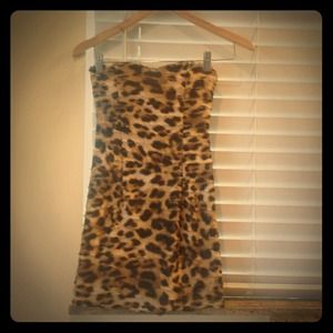 Strapless Cheetah Dress