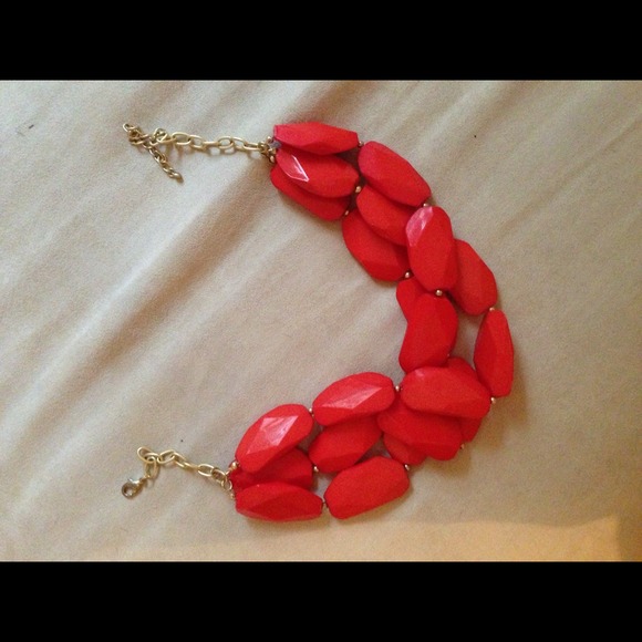 Red chunky necklace