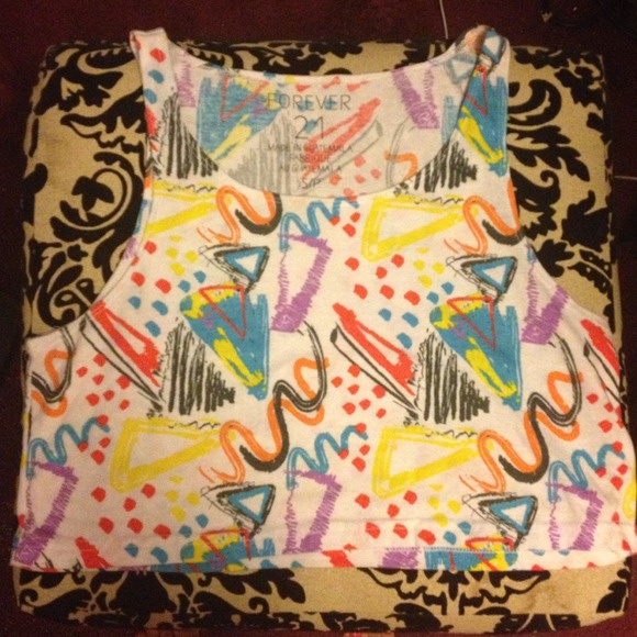 Forever 21 Graphic Print Crop Top sz S