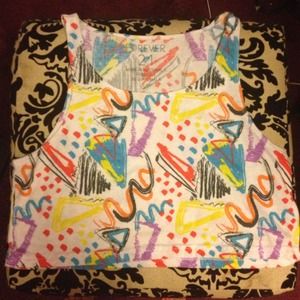 Forever 21 Graphic Print Crop Top sz S