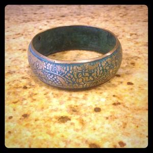 Turquoise &Gold Bangle