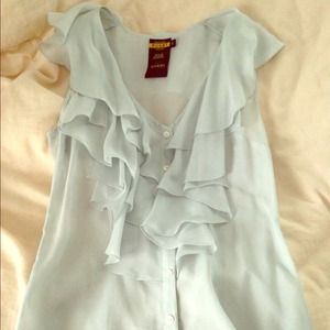 RUGBY RALPH LAUREN Silk Ruffle Top