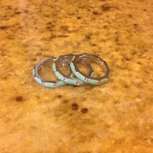 Sea-foam Green Ring Set