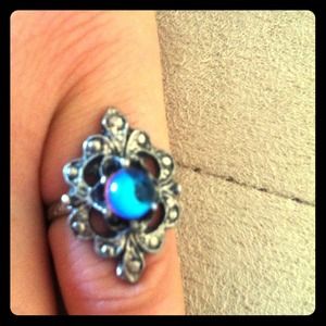 Glass and metal ring