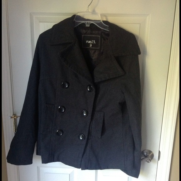 Grey Wool Peacoat