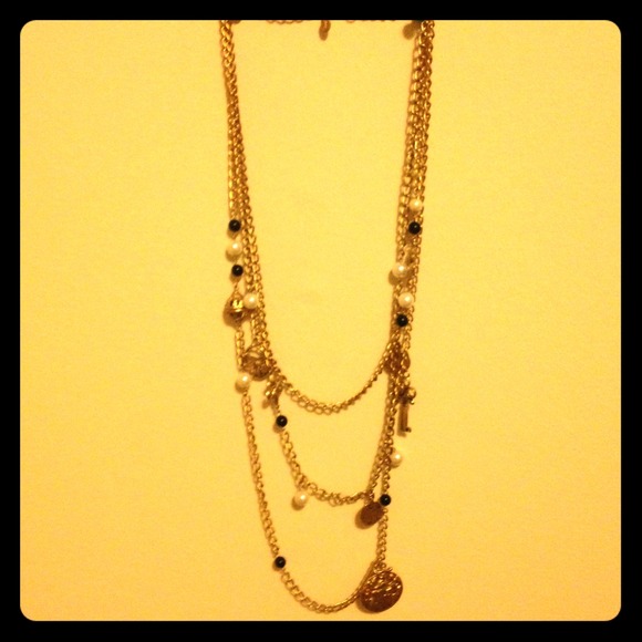 Black gold chunky chain necklace