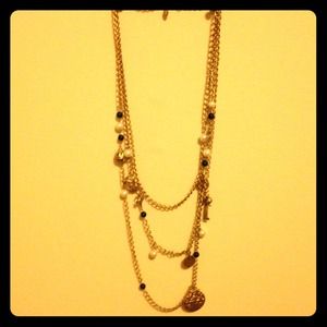Black gold chunky chain necklace