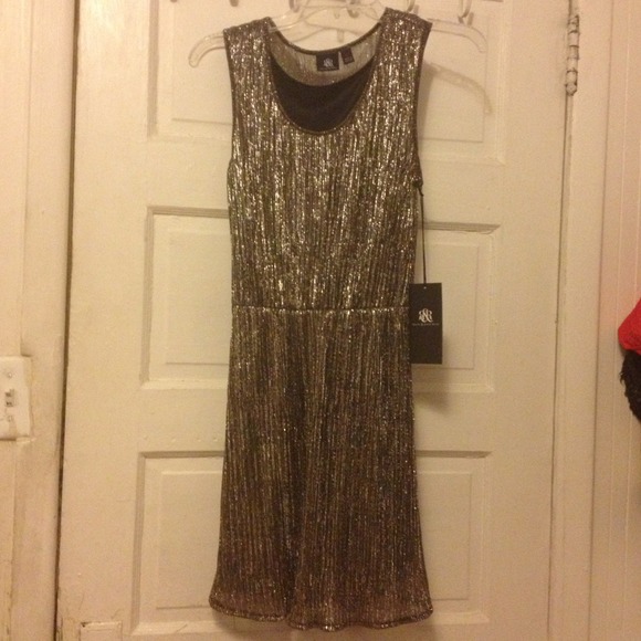 🆕Rock & Republic Lined Black/Metallic Dress xS