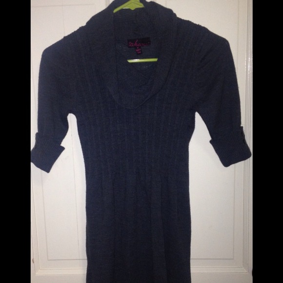 Dark gray cable knit dress