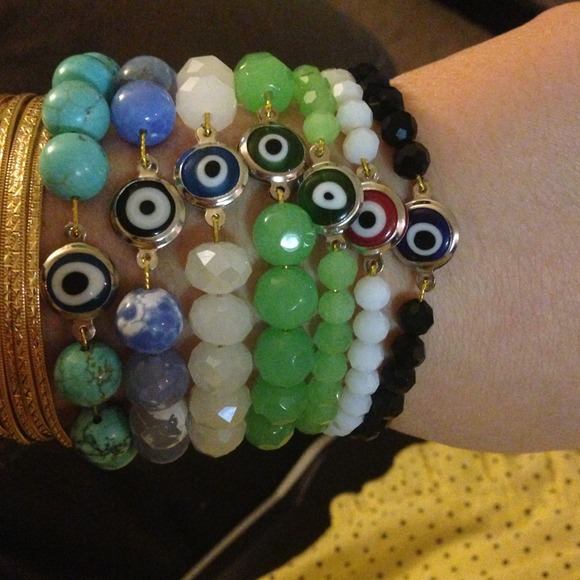 Evil eye bracelets in various color and sizes