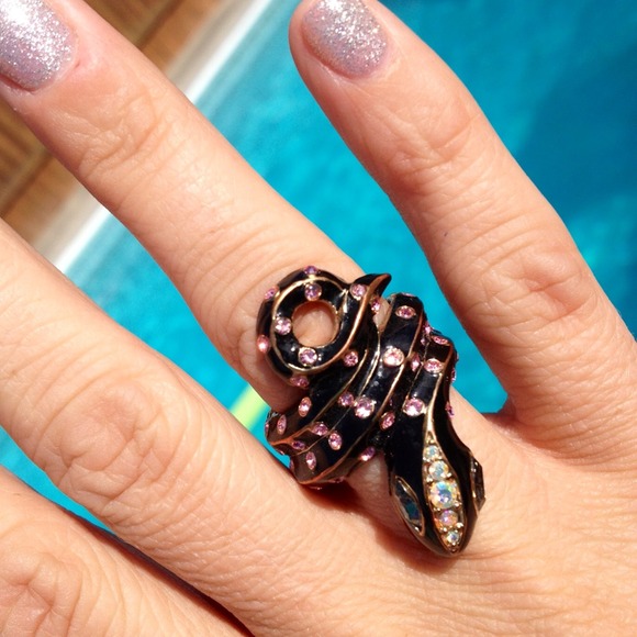 Betsey Johnson crystal snake ring