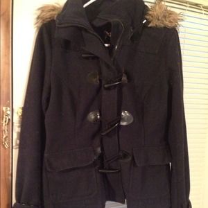 ❌❌❌RESERVED❌❌❌Peacoat like jacket with fur hood.