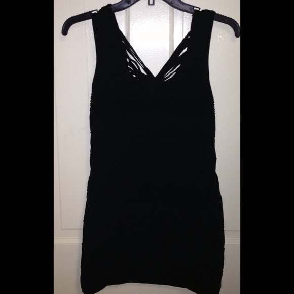 Black tight fitting dress