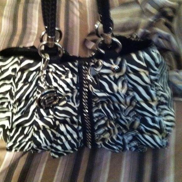 Bebe Zebra Ruffle Handbag - Picture 2 of 4