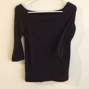 James Perse square neck black top