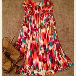 Strapless Patterned Sun Dress NWOT