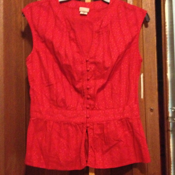 Vintage style red button up shirt