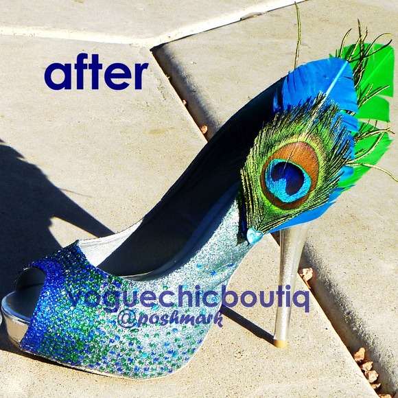 Custom Hand Made Peacock Heels - Picture 4 of 4