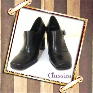 Franco Sarto Black Heel Boots/ Booties w Buckle 8