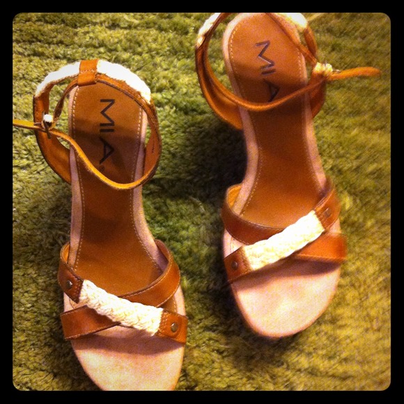 Gently worn Cork Mia Wedges