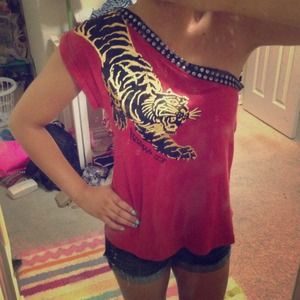 Ed Hardy One shoulder top