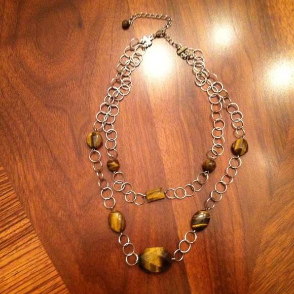 Silver & Tigers Eye Beaded Necklace