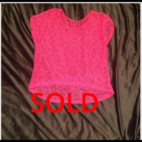 See through hot pink top