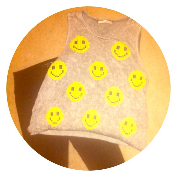 Acid wash Smiley face Tank 😊
