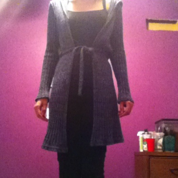 Deep blue thigh length cardign