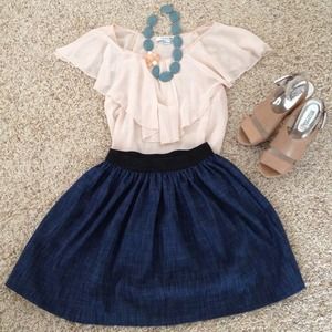 Dark chambray skirt