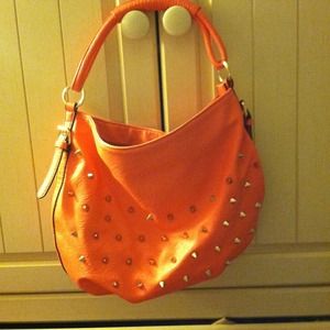 Coral studded purse..super cute!