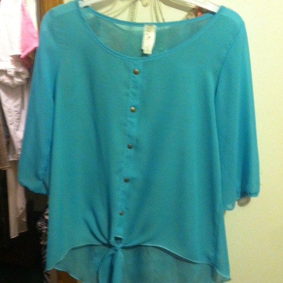 Shear baby blue shirt