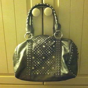 Gray studded purse..can also be cross body!