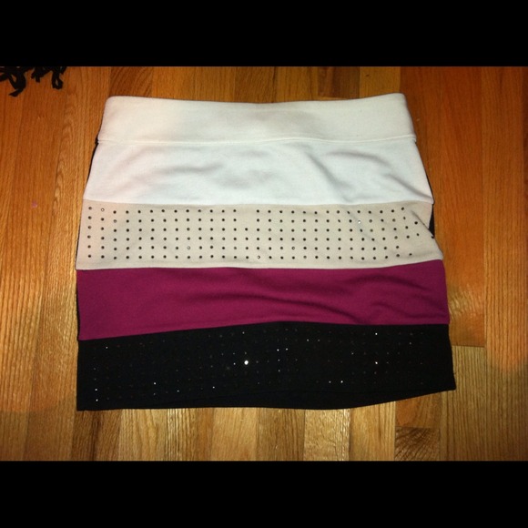 Rhinestone striped skirt