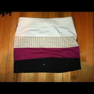 Rhinestone striped skirt