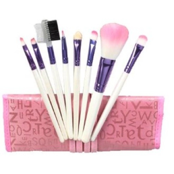 🎀SOLD🎀 8pcs Pink Make up Brushes Set with Case - Picture 4 of 4