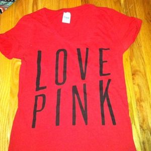 VS red love pink tee