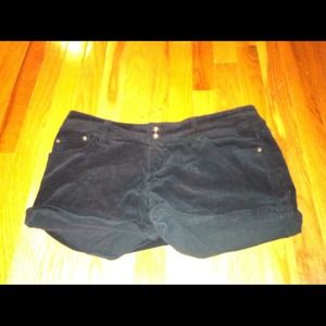 Corduroy black shorts