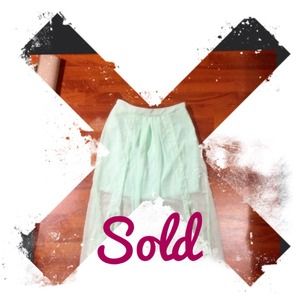 Mint sheer maxi skirt